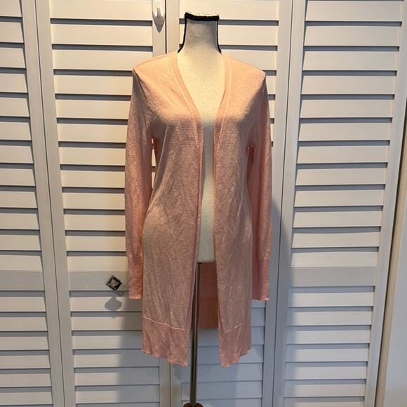 Halogen NWT Pink Open-Front Cardigan in Linen/ Viscose blend. - Picture 1 of 8